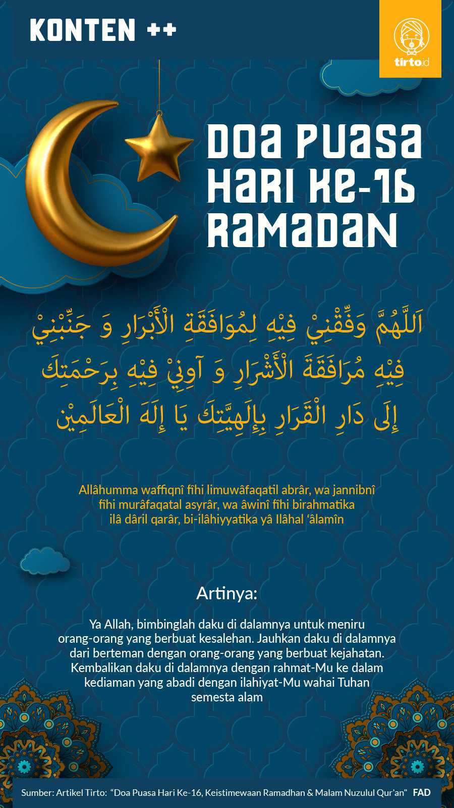 Infografik SC Doa Puasa Hari Ke16 Ramadan