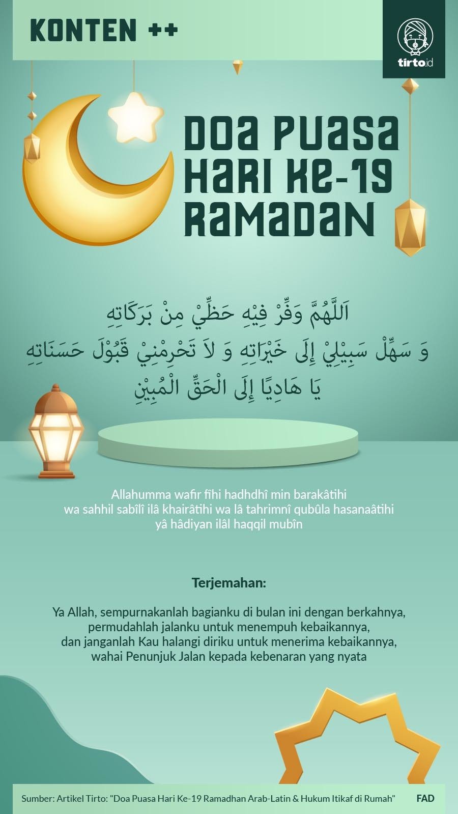 Infografik SC Doa Puasa Hari Ke19 Ramadan