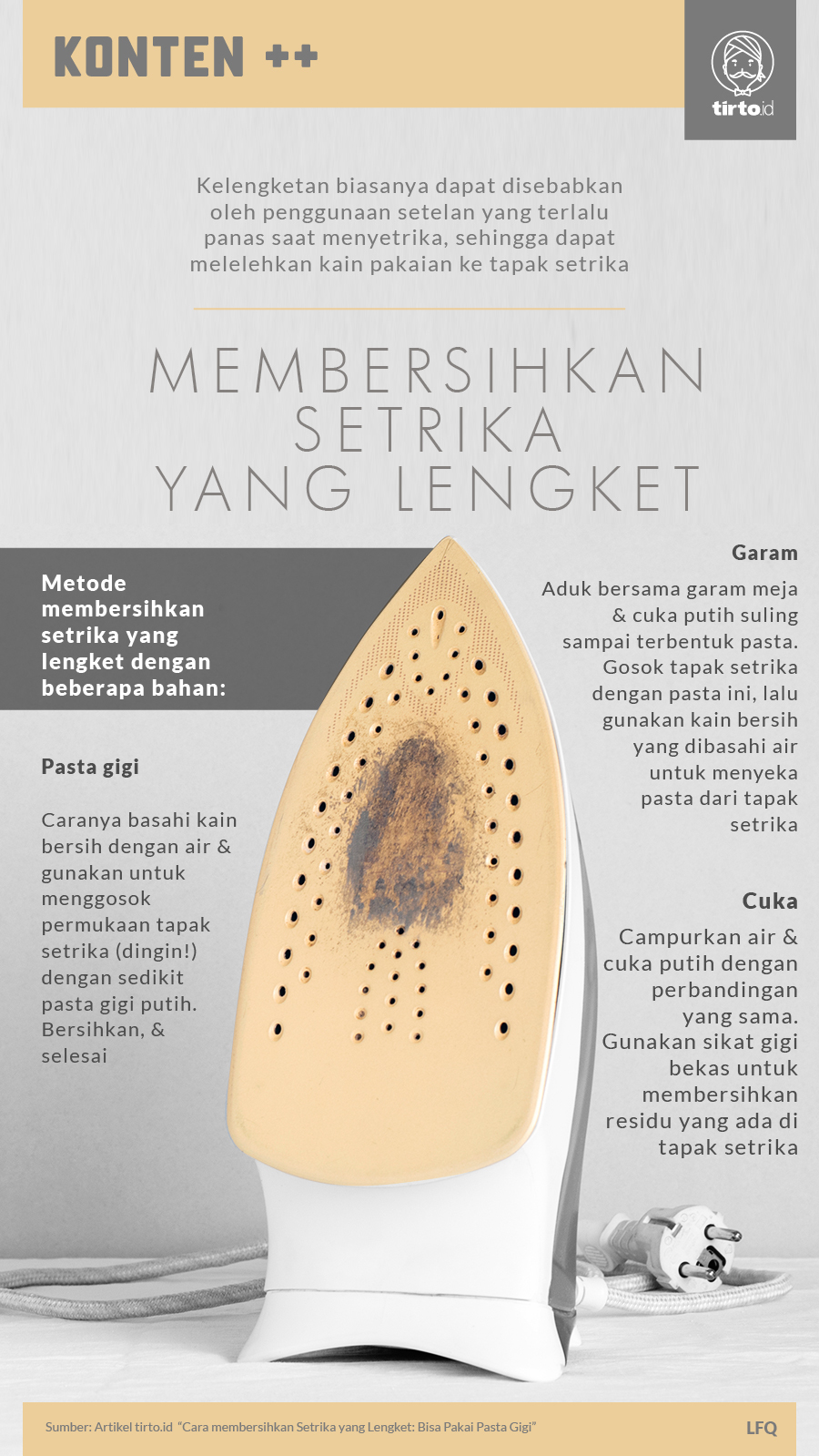 Infografik SC Membersihkan Setrika yang Lengket