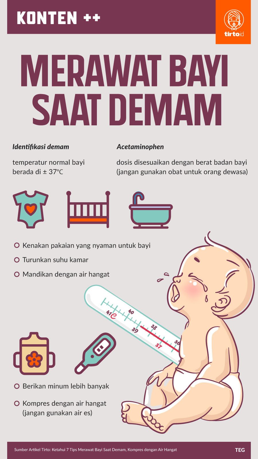 Infografik SC Merawat Bayi saat Demam