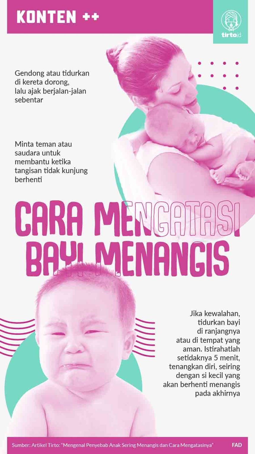 Infografik SC Cara Mengatasi Bayi Menangis