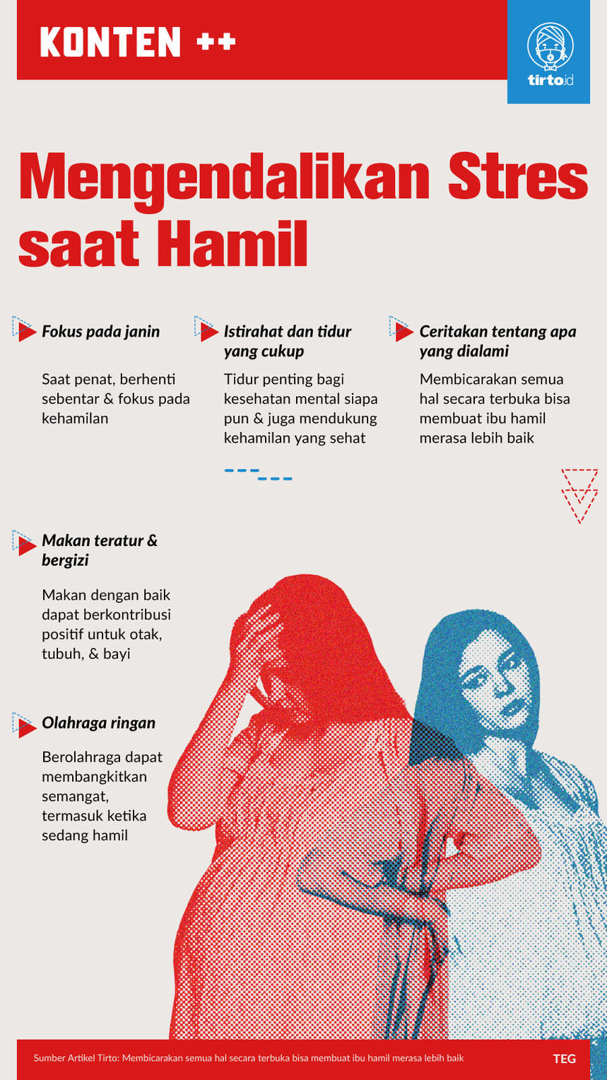 Infografik SC Mengendalikan Stres saat Hamil