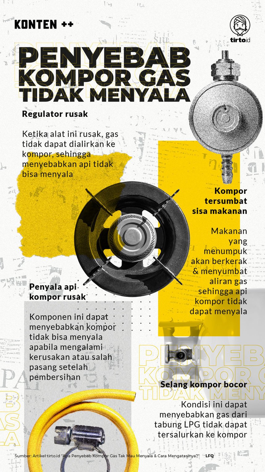 Infografik SC Penyebab Kompor Gas Tidak Menyala