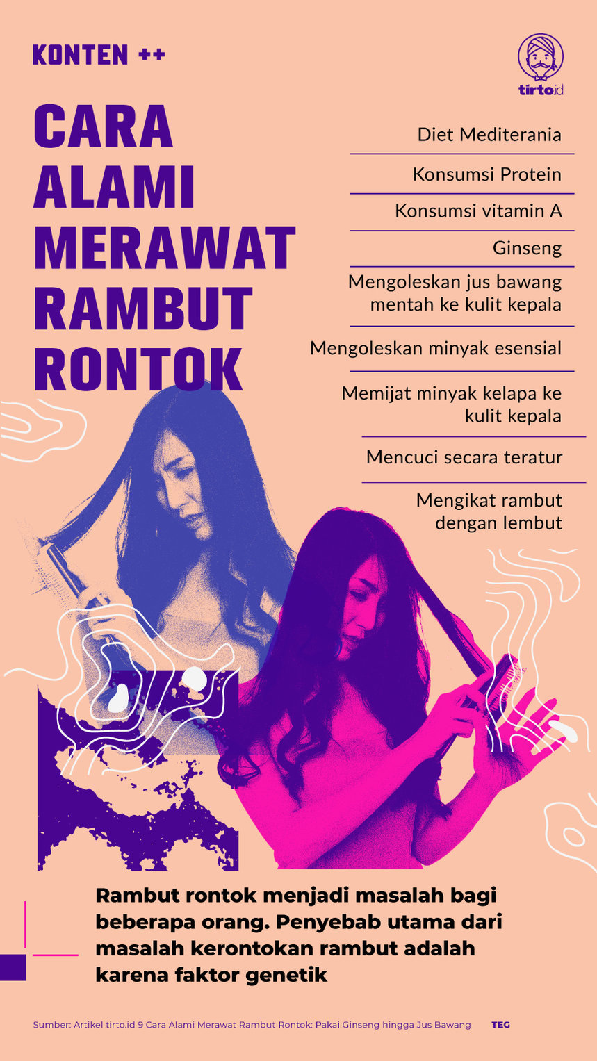 Infografik SC Cara Alami Merawat Rambut Rontok