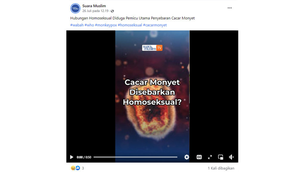 Periksa Fakta Cacar Monyet Disebarkan Homoseksual