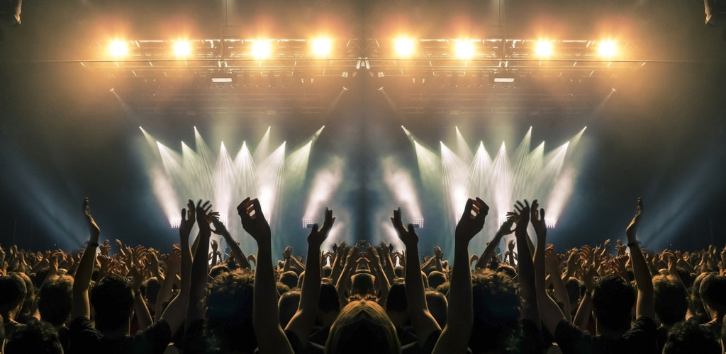 Ilustrasi menonton konser di festival