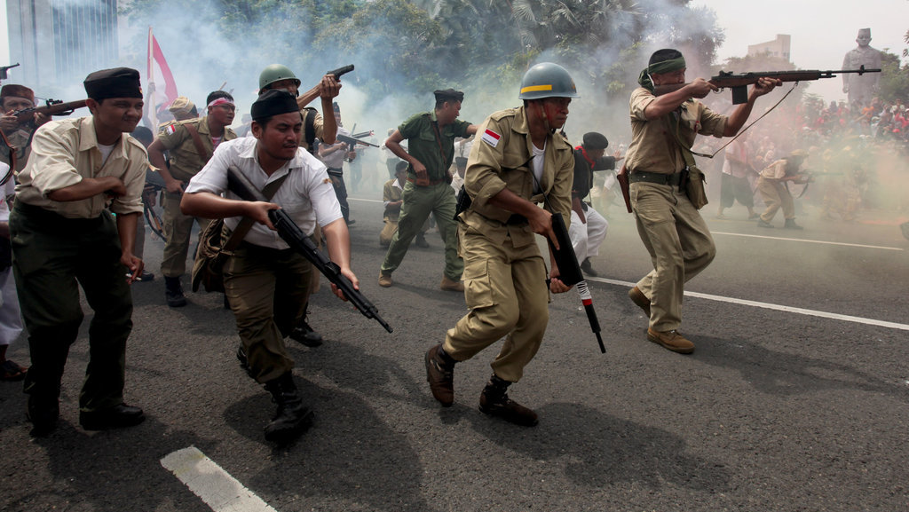 Ilustrasi Pejuang Kemerdekaan. ANTARA FOTO/Didik Suhartono/foc. PARADE SURABAYA JUANG