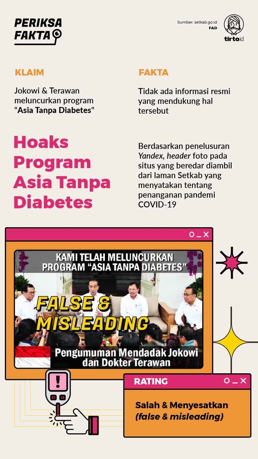 Infografik Periksa Fakta Hoak Program Asia Tanpa Diabetes