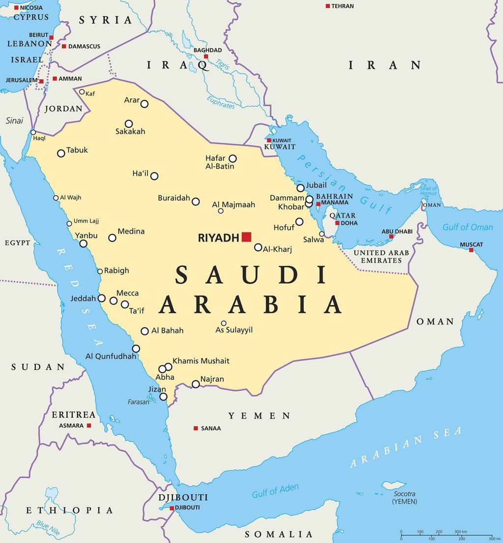 Peta Saudi Arabia