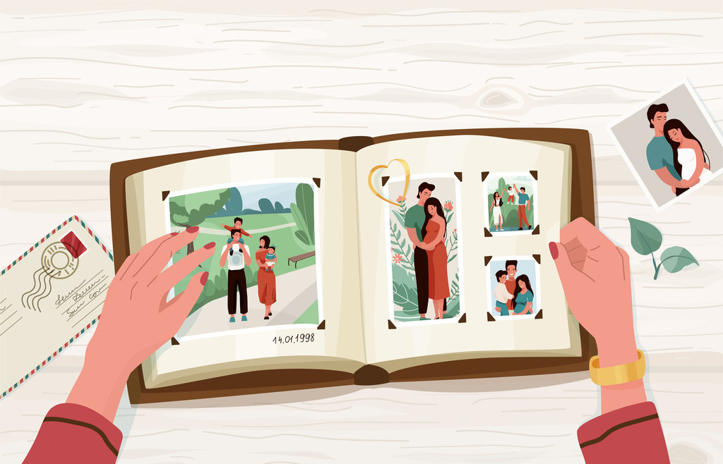 Ilustrasi Album foto 