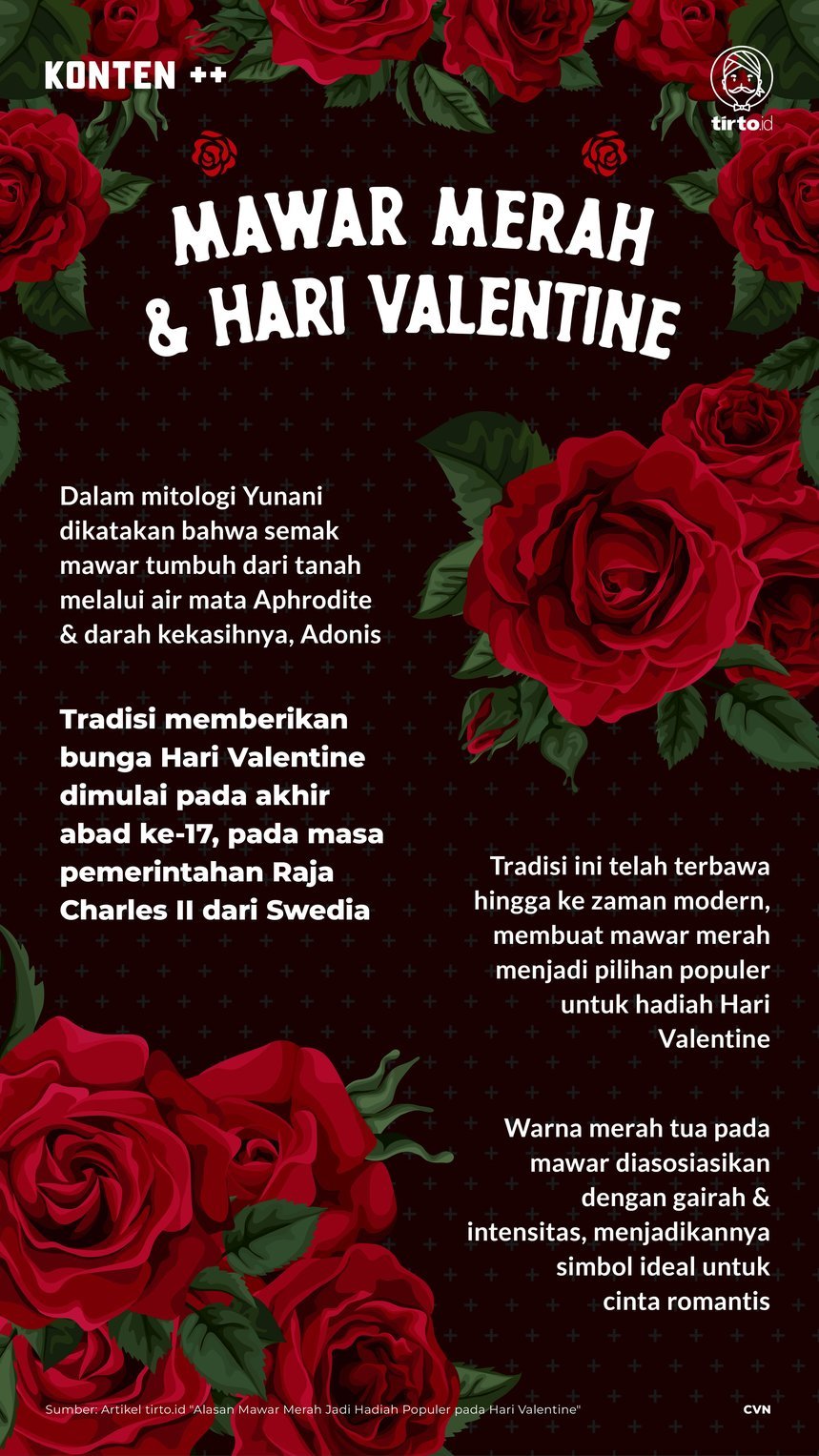 Infografik SC Mawar merah dan hari valentine