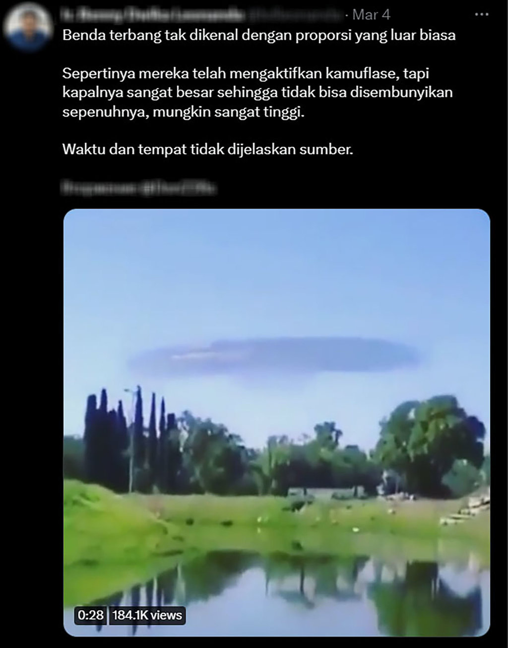 Periksa Fakta Hoaks penampakan UFO