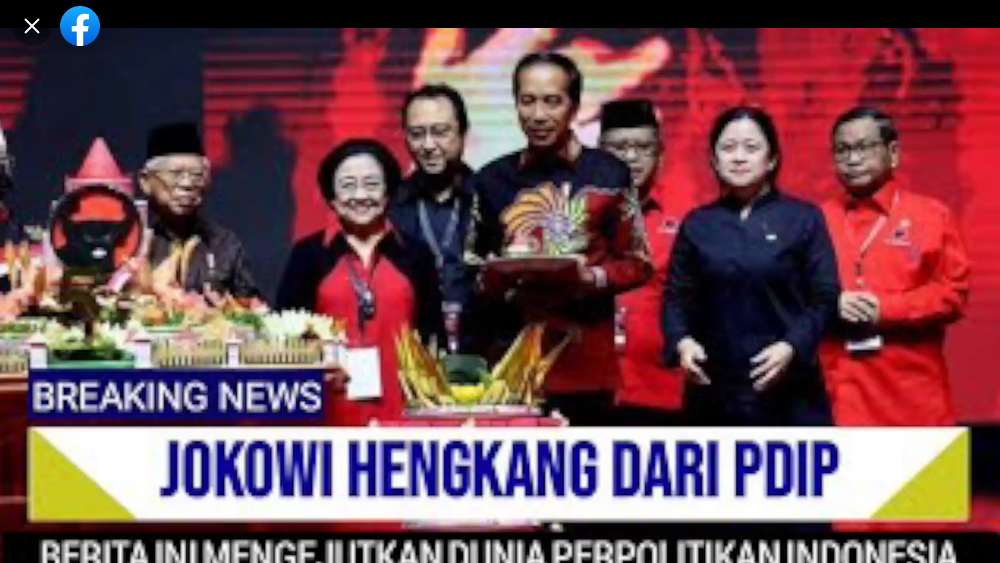 Foto Jokowi Hengkang dari PDIP