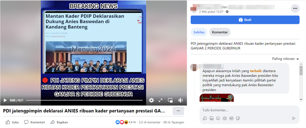 Foto Periksa Fakta PDIP Jateng Dukung Anies