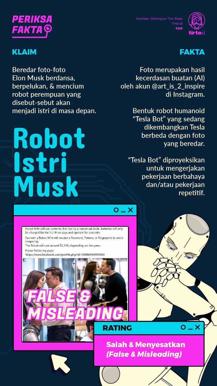 Infografik Periksa Fakta Robot Istri Musk