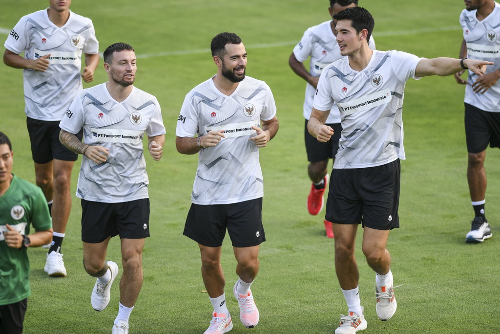 Latihan timnas jelang lawan Argentina