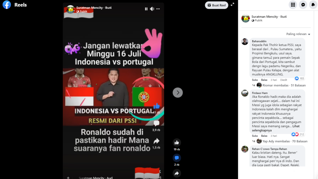 Foto Periksa Fakta Indonesia VS Portugal