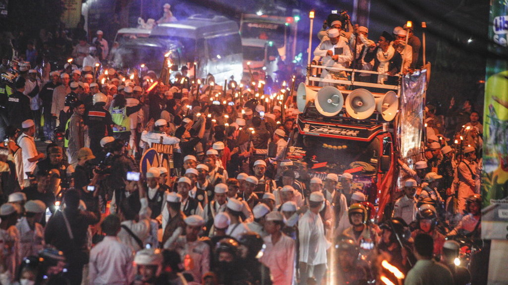 Pawai obor sambut Tahun Baru Islam di Puncak Bogor