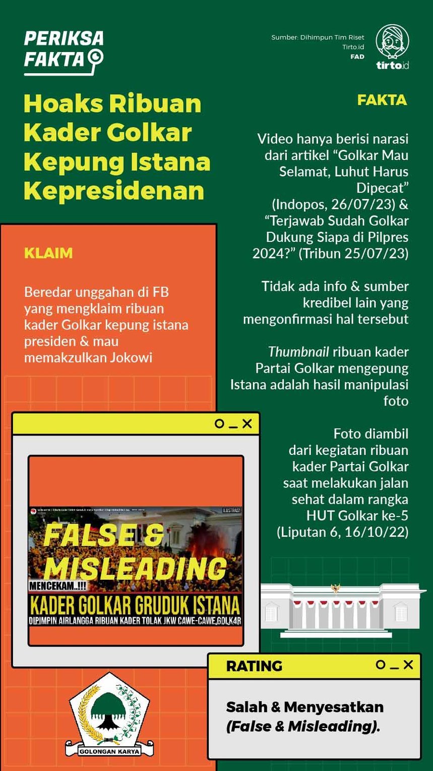 Infografik Periksa Fakta Kader Golkar Kepung Istana Presiden