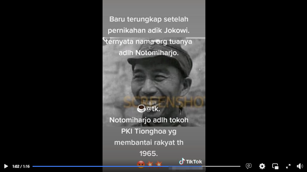Periksa Fakta Narasi Jokowi Keturunan PKI