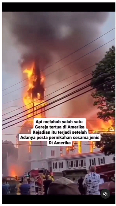 Foto Periksa Fakta Kebakaran Gereja