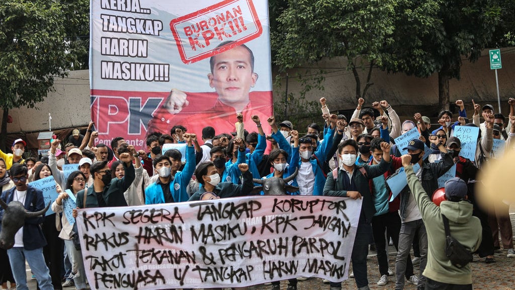 Aksi tuntut KPK tangkap Harun Masiku