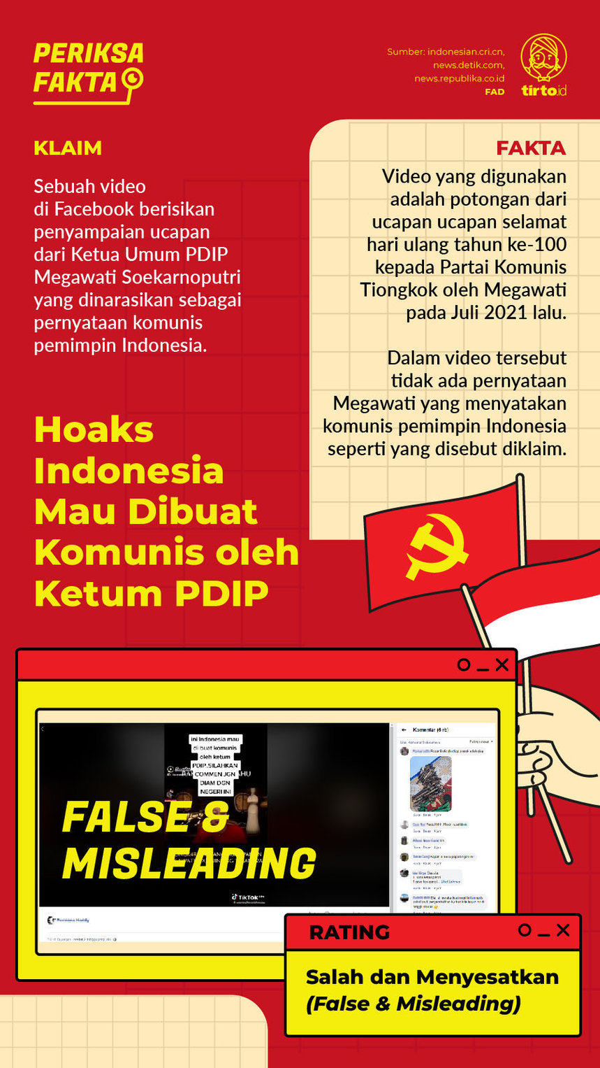 Infografik Periksa Fakta Ketum PDIP Komunis