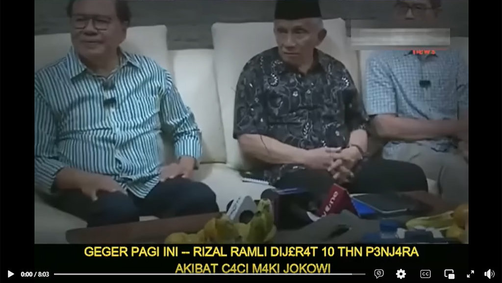 PERIKSA FAKTA Tidak Benar Rizal Ramli Dipenjara