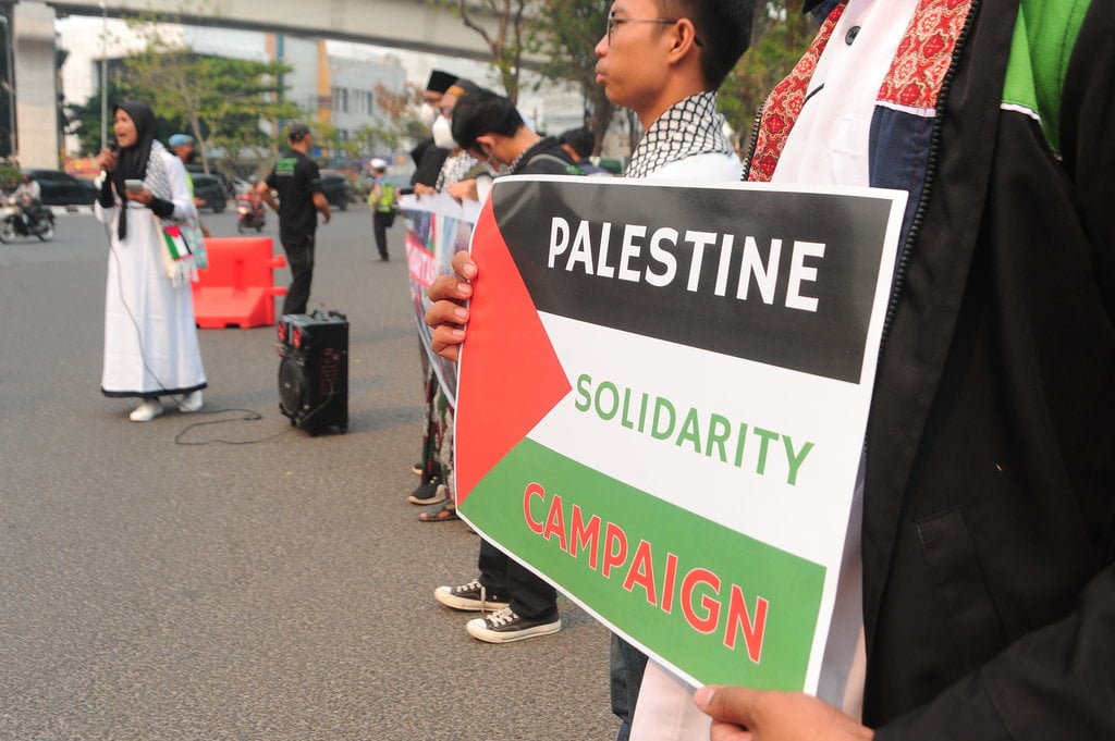 Aksi solidaritas Palestina di Palembang