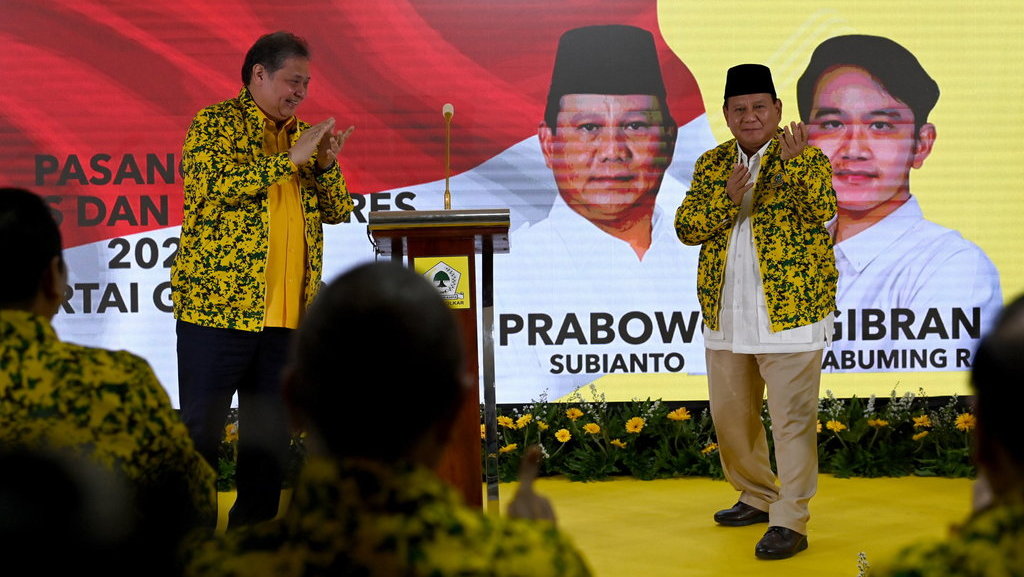 Prabowo hadiri Rapimnas Partai Golkar