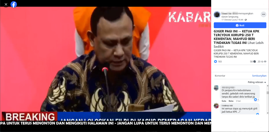 Periksa Fakta Bukti Kasus Korupsi Ketua KPK
