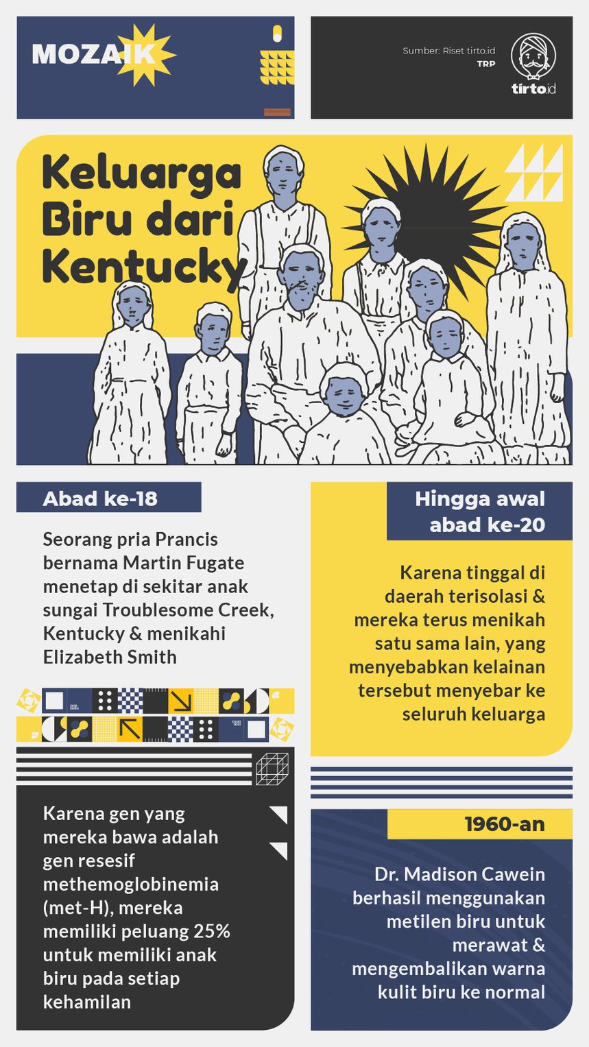 Infografik Mozaik Keluarga Biru dari Kentucky