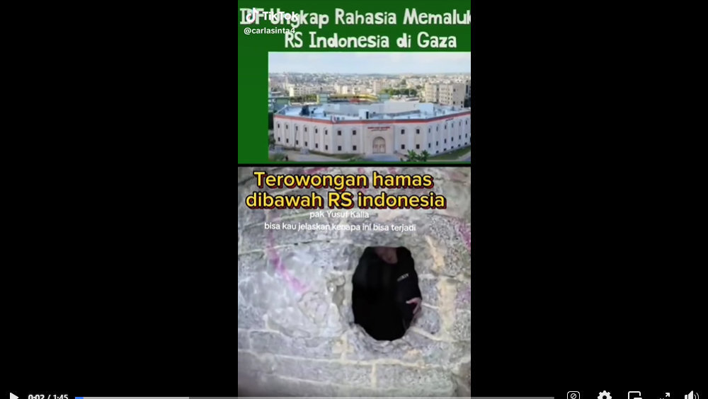Periksa Fakta Terowongan Hamas di Bawah RS Indonesia