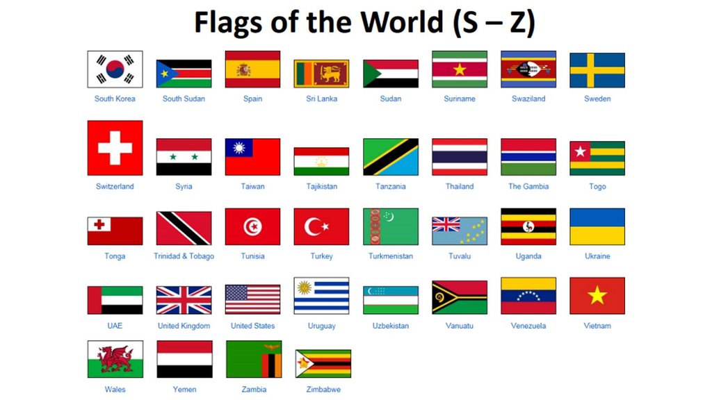 Flags of the World S-Z