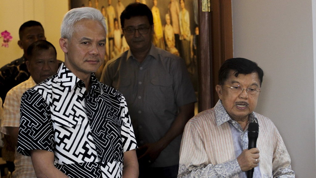 Ganjar Pranowo berkunjung ke kediaman Jusuf Kalla