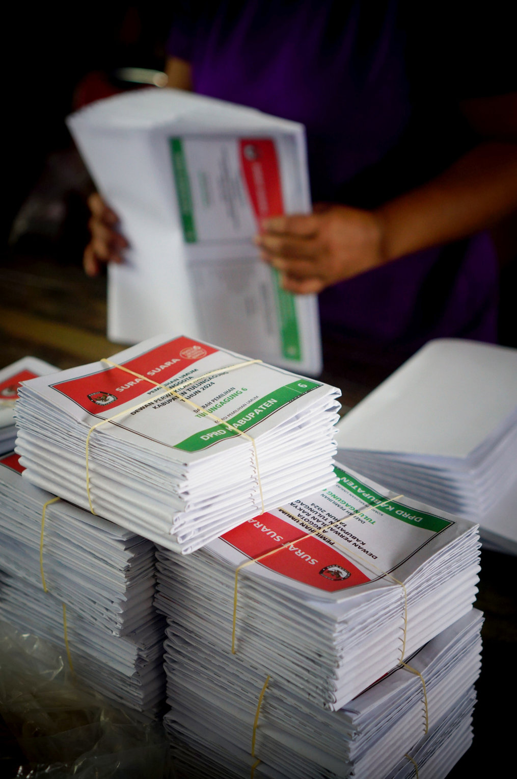 Hasil sortir lipat surat suara di Tulungagung
