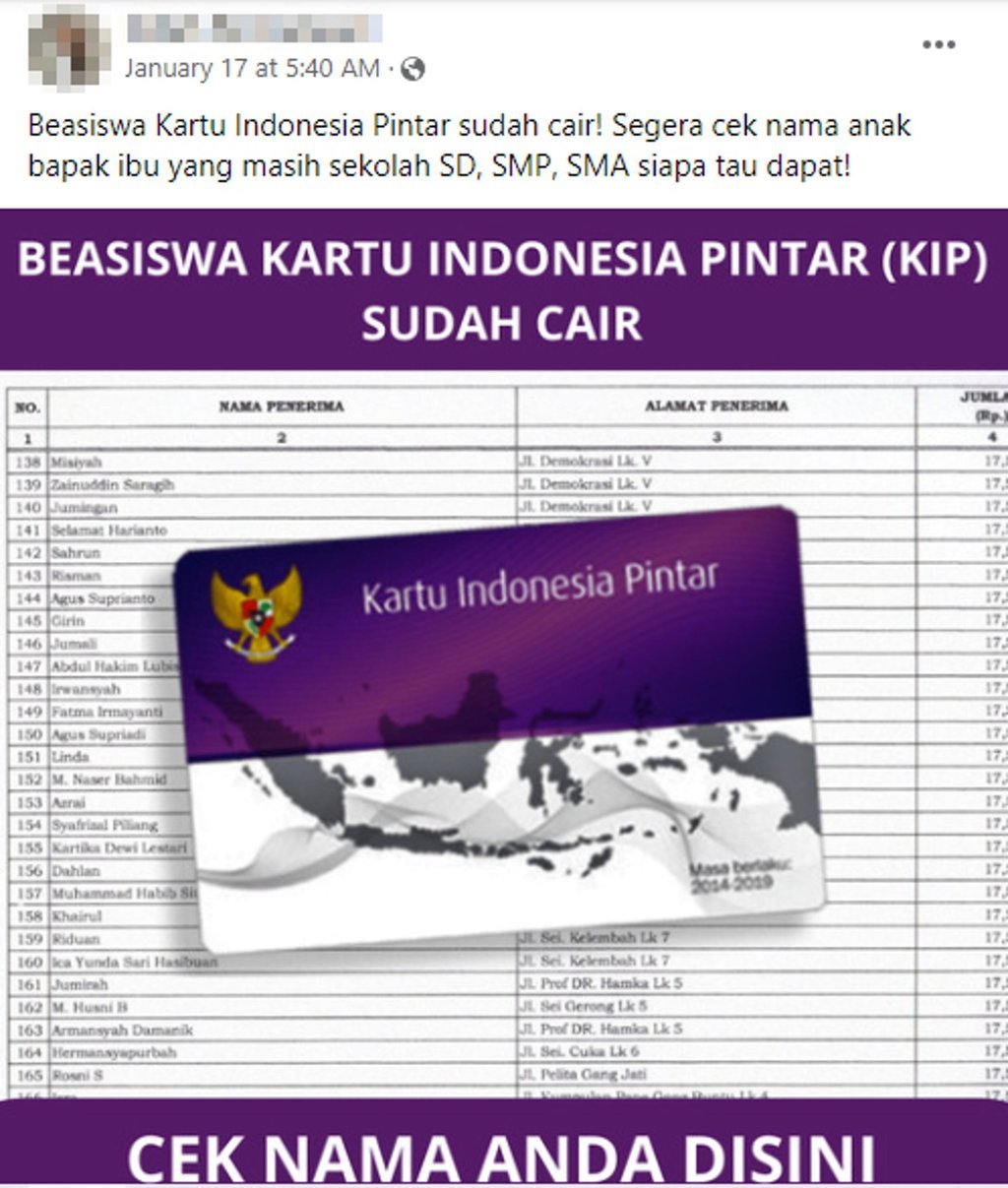 HEADER PERIKSA FAKTA Hoaks Link Pencairan Program Indonesia Pintar 