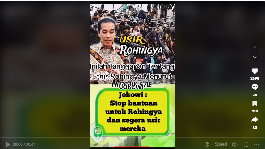 Foto Periksa Fakta Jokowi Perintah Rohingnya