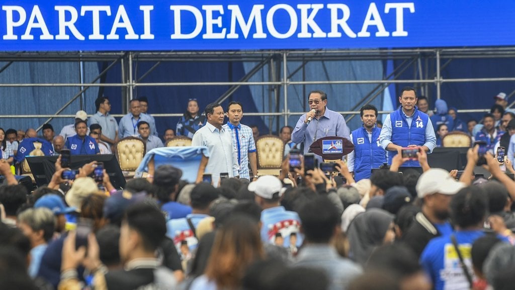 Prabowo hadiri kampanye akbar Partai Demokrat di Malang