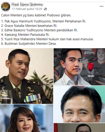 Foto Periksa Fakta Bocoran Susunan Kabinet Prabowo Gibran