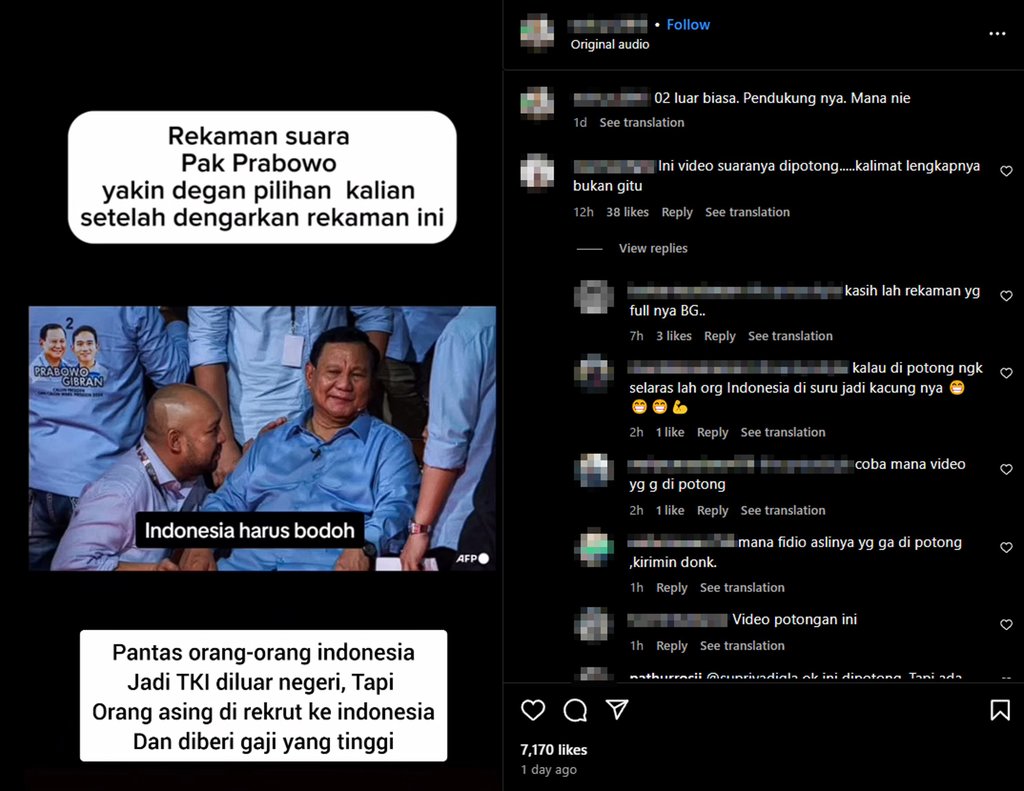 Periksa Fakta Hoaks Prabwowo Sebut Indonesia Harus Bodoh