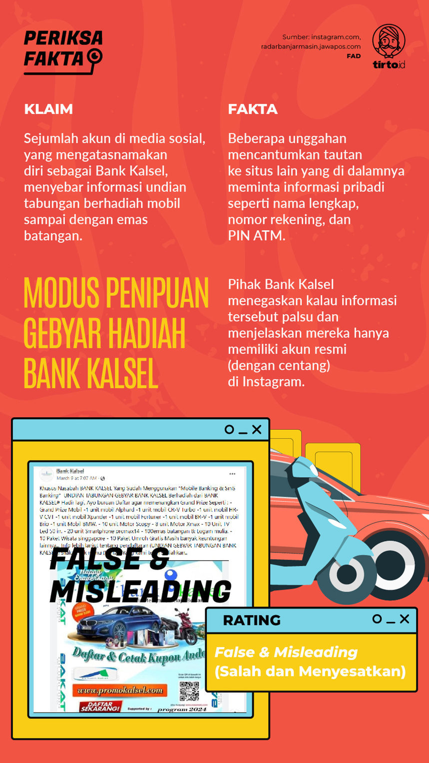 Infografik Periksa Fakta Penipuan Gebyar Bank Kalsel