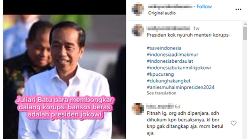 Periksa Fakta Presiden Jokowi Dalang Korupsi Bansos