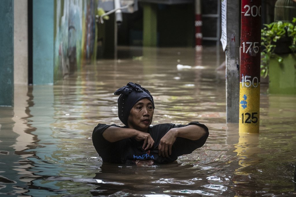 Banjir luapan Ciliwung di Kebon Pala Jakarta