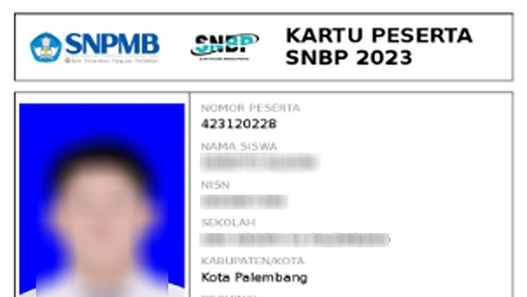 Kartu peserta SNBP
