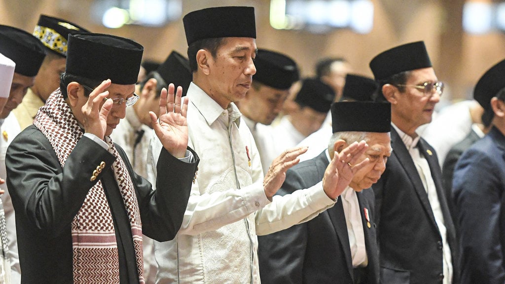 Presiden Jokowi shalat id di Masjid Istiqlal