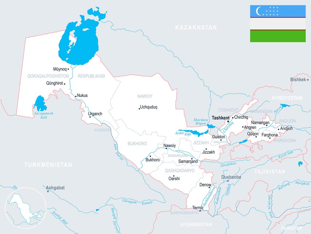 Peta Uzbekistan