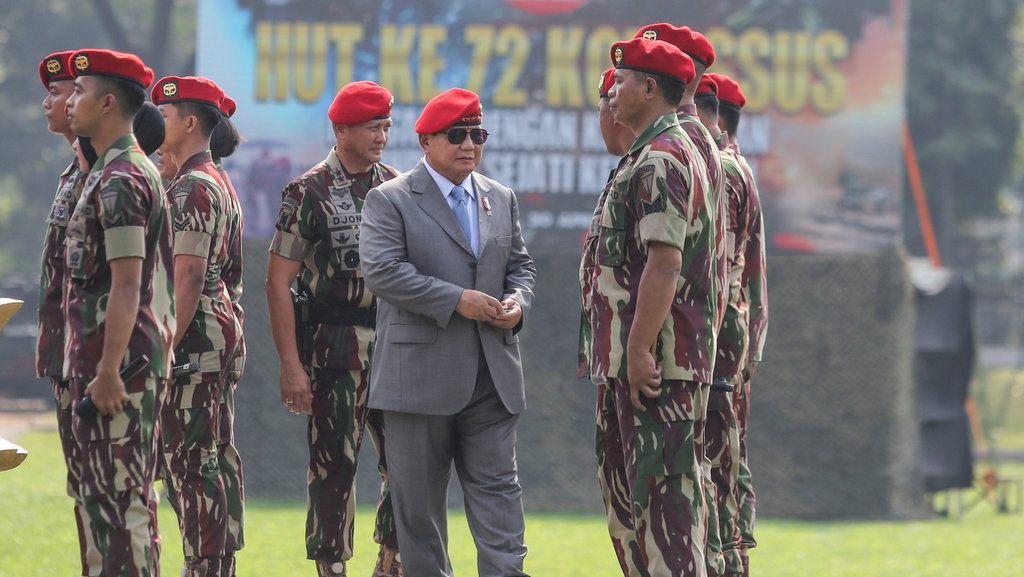 Prabowo hadiri HUT ke-72 Kopassus 
