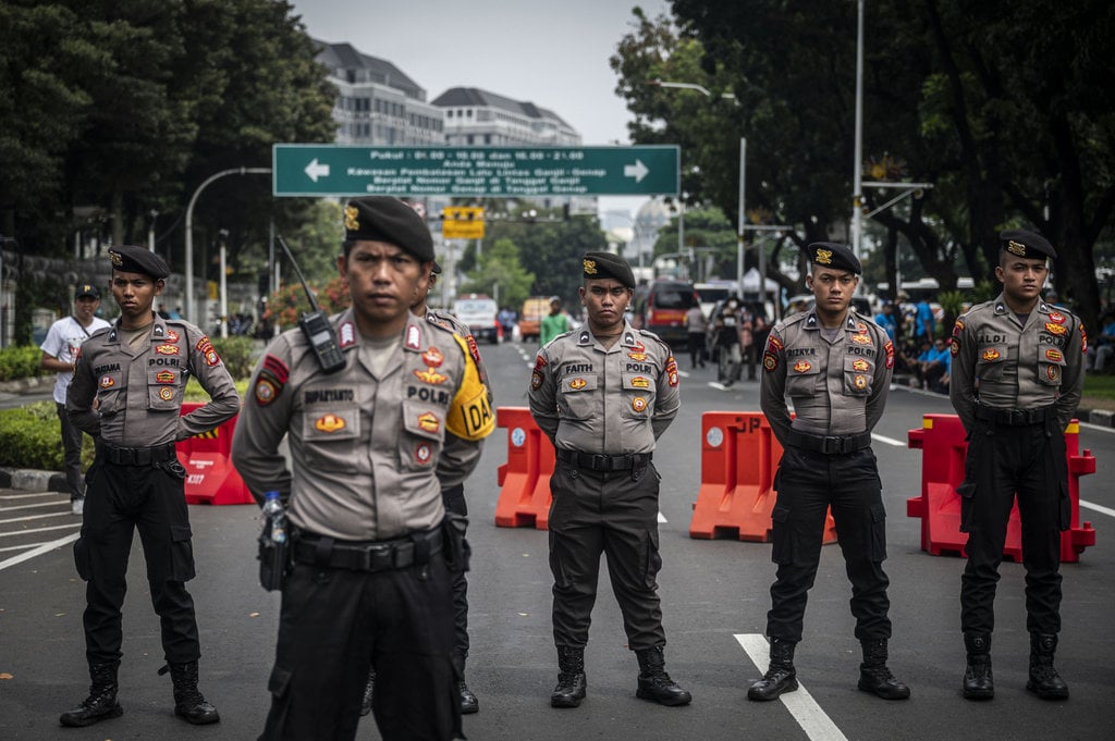 Pengamanan peringatan Hari Buruh Internasional di Jakarta