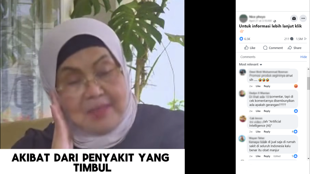 Periksa Fakta Menkes Siti Fadilah